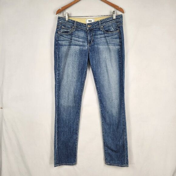 Paige Jimmy Jimmy Skinny Jeans Womens 29 Denim Mid Rise  Med Wash Pockets Pants - Picture 1 of 11